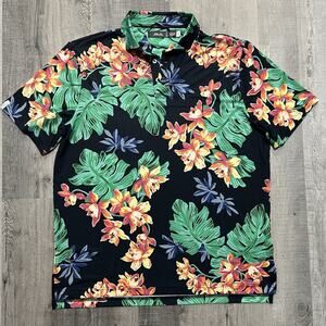 RLX Ralph Lauren Floral Polo Stretch Performance Golf Collared Mens Large